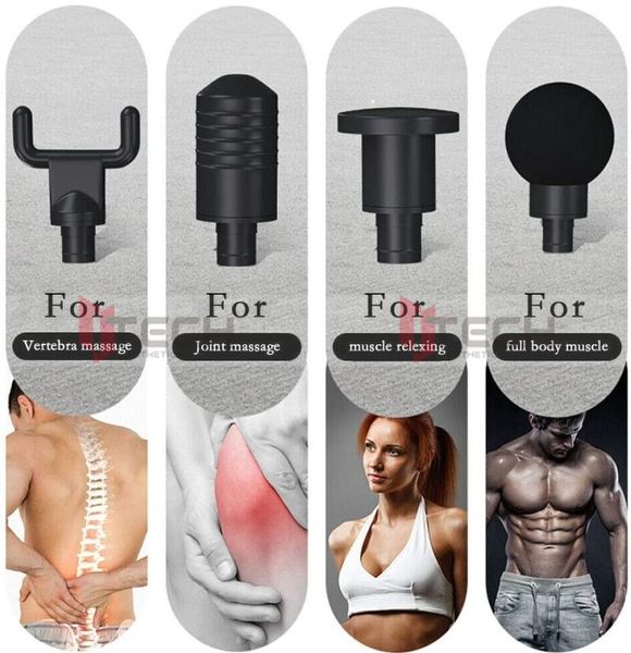 

gun massage portable muscle massage device body massager cordless gun with body 4 muscle heads ajmxh