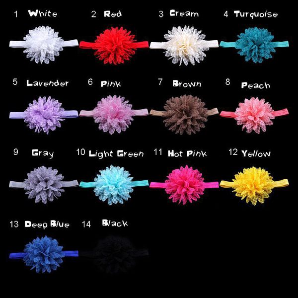 

factoryesbo14 head colors baby europe bands fashion lace flowers infant headband kids elastic headwear children hair