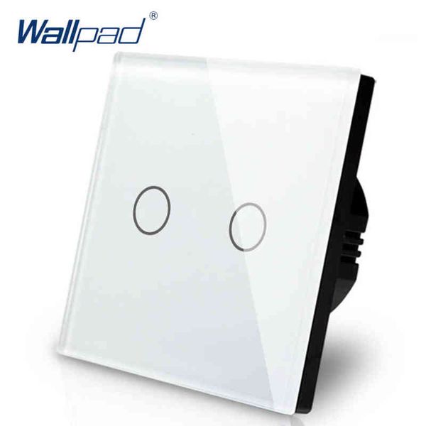 5PC 2 Lampade Dimmer Touch Switch 110V-250V Wallpad Vetro LED 2 Gang Dimmer Control Wall Smart Switch Panel EU UK W220314