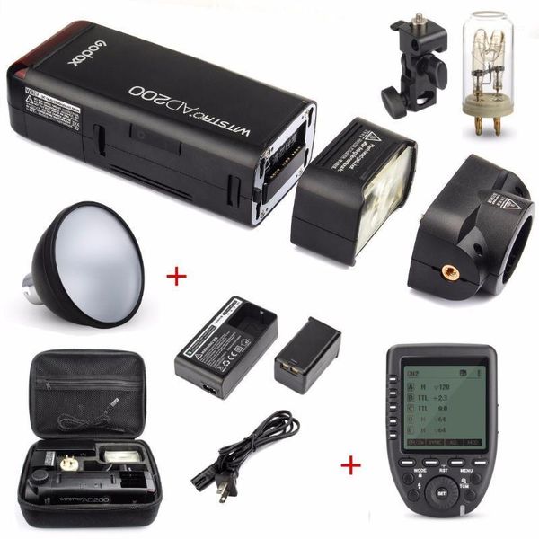 

godox ad200 200ws 2.4gl flash strobe 1/8000 hss cordless bare bulb/speedlite speedlight for dslr camera with x1t1
