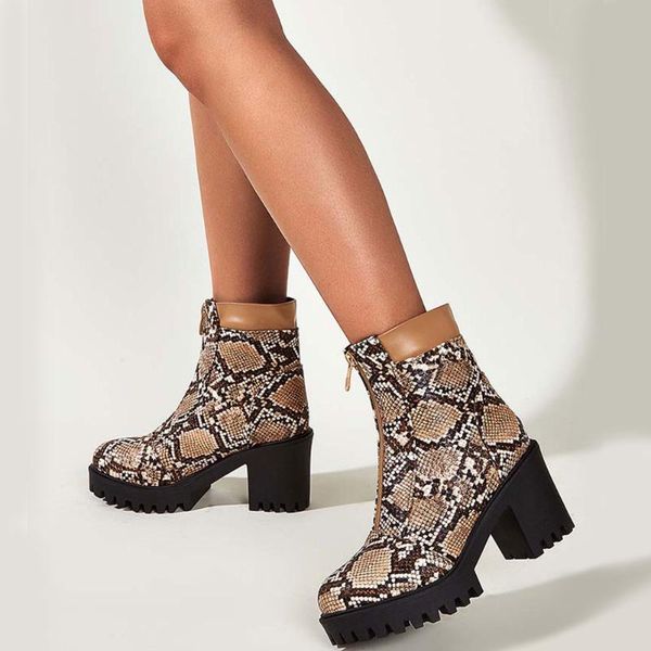 

brand new plus size 43 chic skidproof platform chunky heels ankle booties shoes boots women, Black