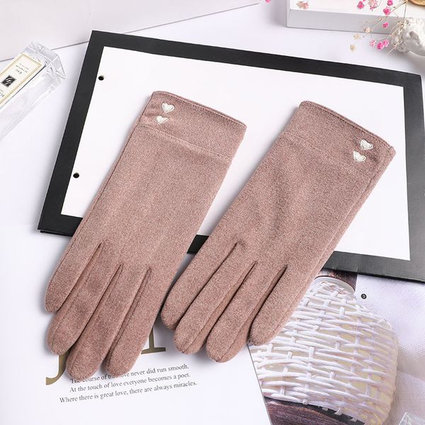 

новые женщины шлифе зима keep warm сенсорный экран женский сердце вышивки элегантные перчатки стиль ветрозащитный диска, Blue;gray