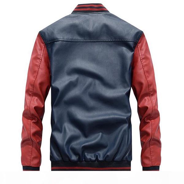 

jacket men embroidery baseball jackets pu leather coats slim fit college luxury fleece pilot leather jackets casaco masculino y191107, Black;brown
