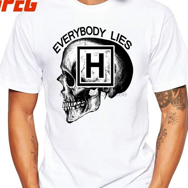 

t shirts dr house everybody lies skull t shirt for men men short sleeve clothes new arrival youth tees xxxxl sport hooded sweatshirt hoodie