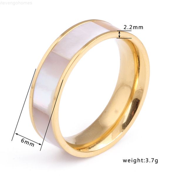 

factorygch6fashion steel color 2020 316l stainless new gold jewelry ring natural shell wedding rings for women, Silver