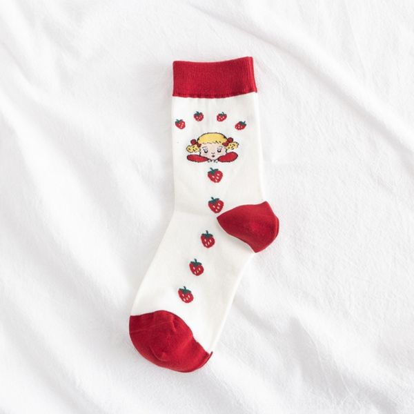 

qoede творческой обваленного граффити хлопка мило женщины модно клубника и носков клубники девушка трубка девушка студент носков v9ayw, Black