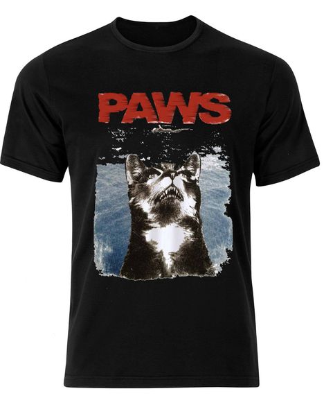 

paws jaws parody cat lovers funny ah49 cartoon men new fashion loose size sport hooded sweatshirt hoodie t shirt