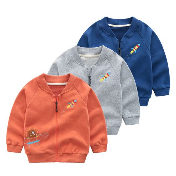 

children's clothing fall coat 2019 boys' zipper high gram weight a cotton et, Black