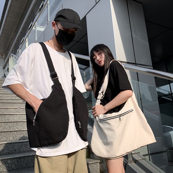 

adjustable hip hop canvas women's lovers crossbody multi-function large capacity men's tactical shoulder bag multiple styles c1103