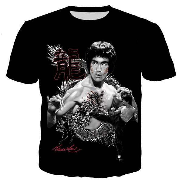 

new cool bruce lee 3d print shirts harajuku anime funny men clothing