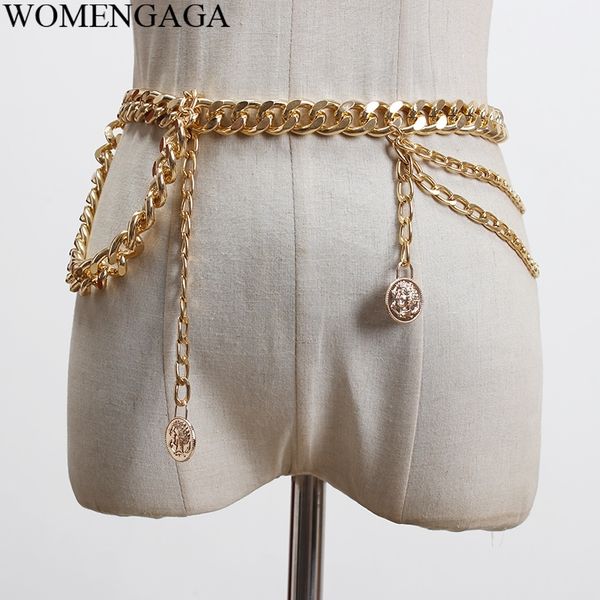 

loose metal chain split joint asymmetrical long belt personality women fashion tide all-match spring 2020 0yev t200427, Black;brown