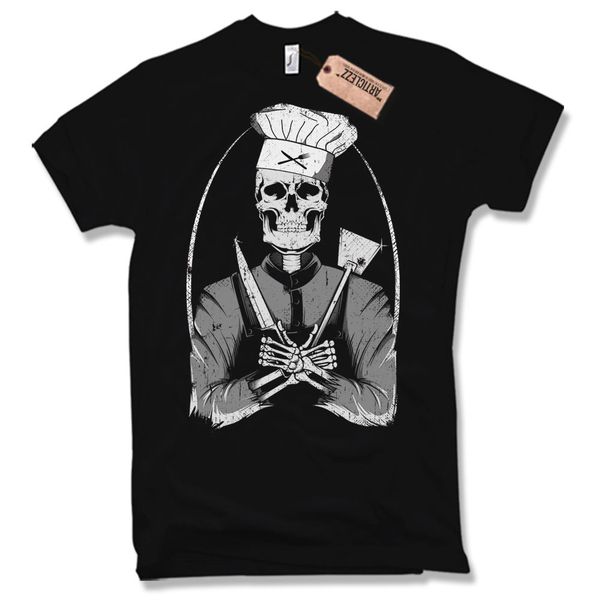 

sport 2019 fashion t-shirt skull cook skull cook chef chef cooking black s m l xl xxl tee shirt