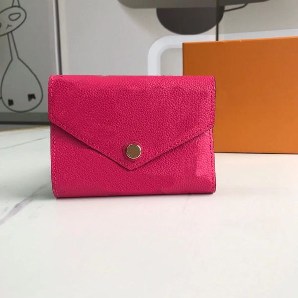 

2021 wholesale leather purse embossing wallet for women multicolor fashion designer luxury short wallets card holder female classic purses, Red;black
