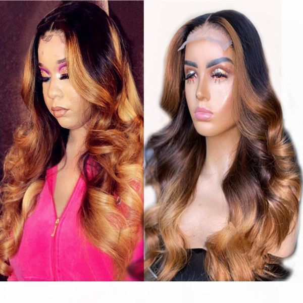 

13x6 lace human hair wigs honey blonde highlight wigs lace frontal wig remy ombre brown blonde deep part lace front wig, Black;brown
