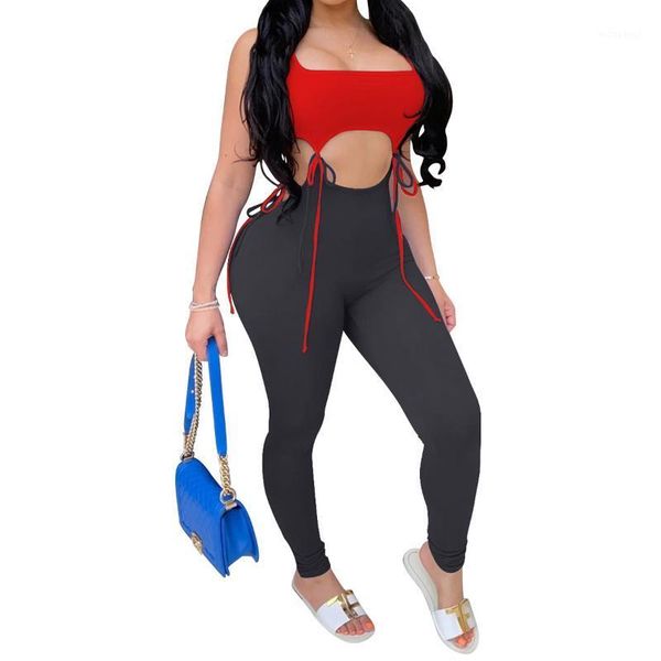

arrival women fashion sets female sleeveless vest long pants hollow out outfit sets casual daily patchwork clothing1, Gray