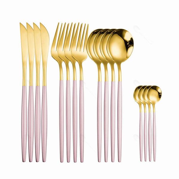 

gold tableware set stainless steel cutlery set black gold dinnerware kitchen dinner set 16 fork spoon knife dropshipping h sqcdtx