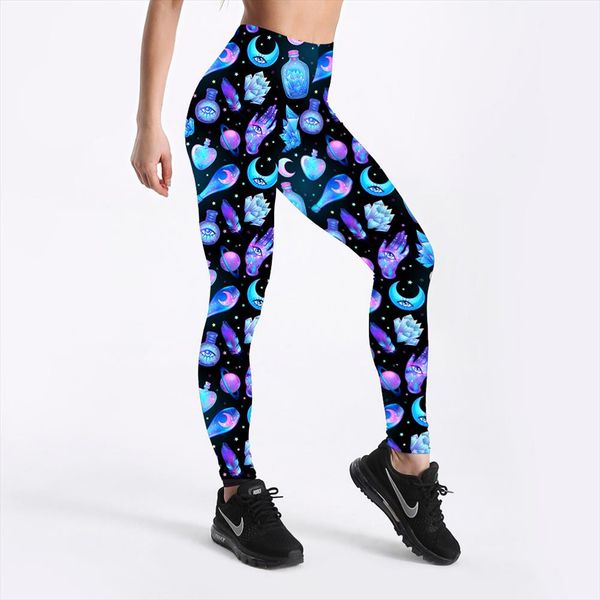 

women magic bottle crystal leggings super soft legging elastic waist leggings fitness pants trousers stretchy pants os tc size, Black