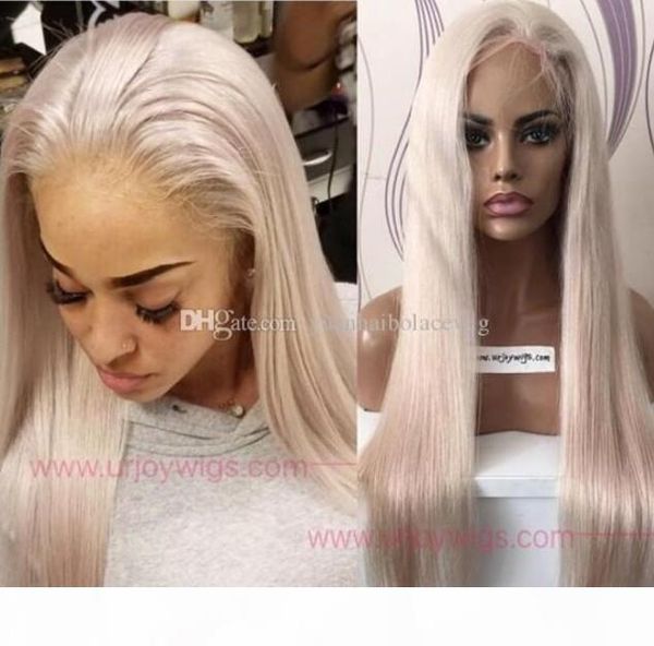 

celebrity wig lace front wigs silky straight #60 blonde color 10a grade virgin brazilian human hair full lace wigs for woman ing, Black;brown