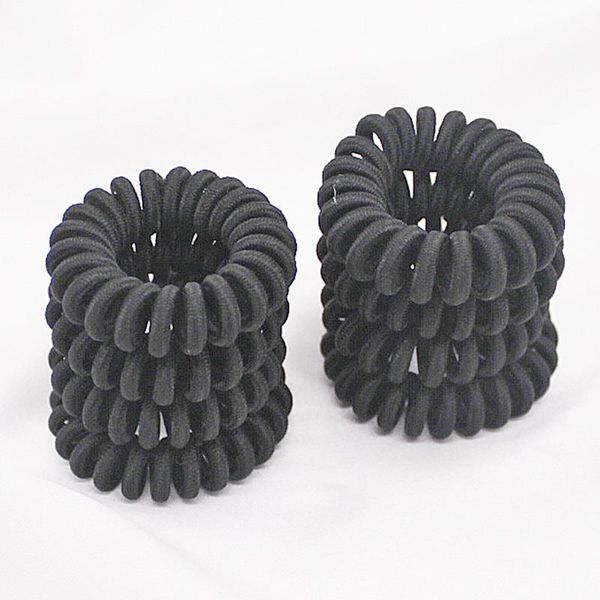 

упругие черный ткань телефонный провод девочки аксессуары головной убор резинкой rope волос спиральная форма связей sqcwbk luckyhat, Silver