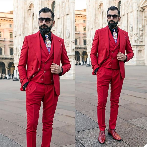 

fashion mens blazers groom tuxedos two-button groomsmen custom made man suit bridegroom 3 pcs suit (jacket+vest+pants), Black;gray