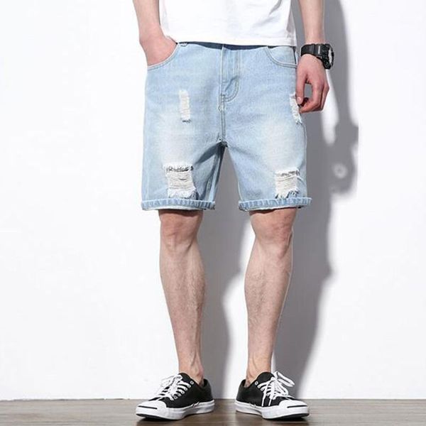 

jaycosin men pants 2020 fashion fashion men's big size pocket casual slim short sweatpants jeans trousers pants 2 colors 6.171, Blue