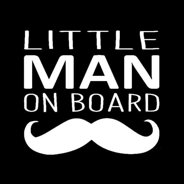 

12.7cm*11.7cm little man on board personality beard creative vinyl car sticker decals black/silver c10-00131