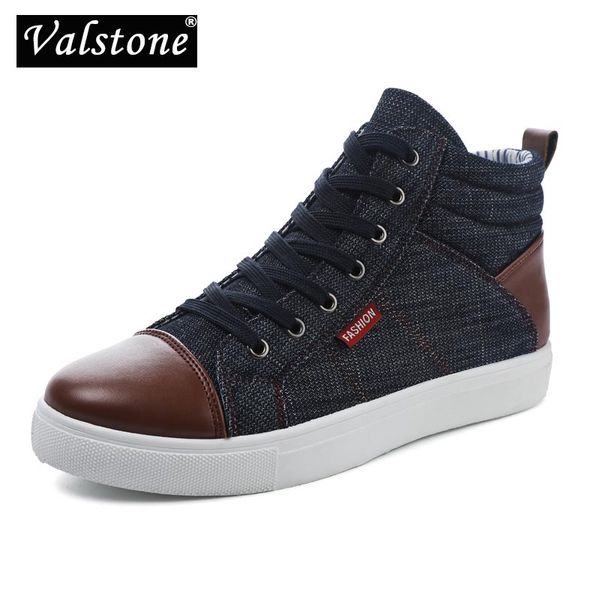 

valstone size 46 men fashion sneaker casual outside breathable shoes for men comfort wear-resisting canvas high shoes quality, Red;white