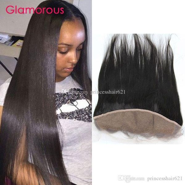 

glamorous human hair lace frontals natural black straight hair lace frontal closures brazilian peruvian indian malaysian virgin hair frontal, Black;brown