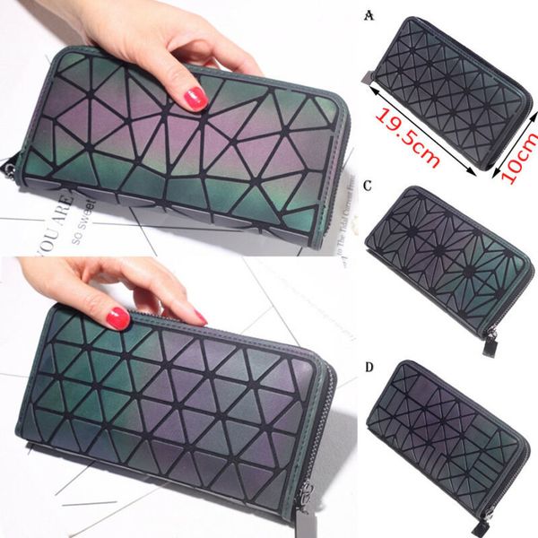

2019 geometric clip female trifold wallet slim thin women phone pocket purses long clutch wallets money bag, Red;black
