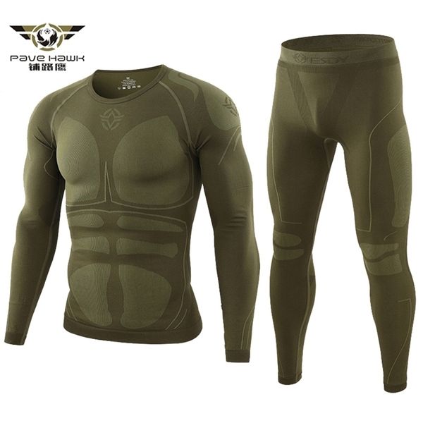 

winter warm tight tactical thermal underwear sets men's outdoor function breathable training cycling thermo long johns 211220, Gray