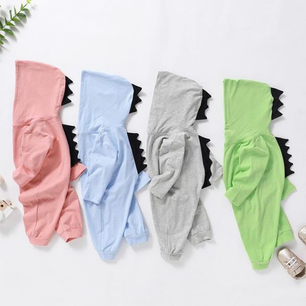 

infant baby romper dinosaur infant boy hooded rompers long sleeve newborn girls jumpsuits baby boutique clothing 5 colors dw6390, Blue