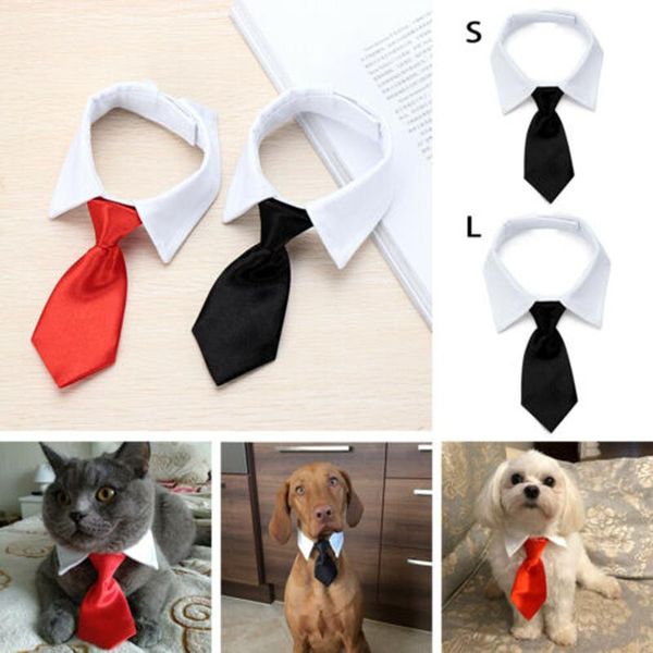 

tuxedo bow ties adjustable formal tie white collar dog necktie pet accessories#40