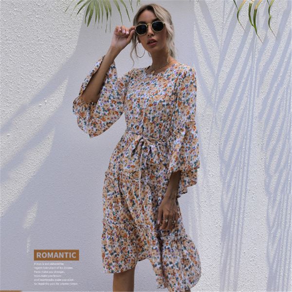 

2021 new the female swan new fall around neck long burnt floral chiffon womanly sleeve svhw, Black;gray