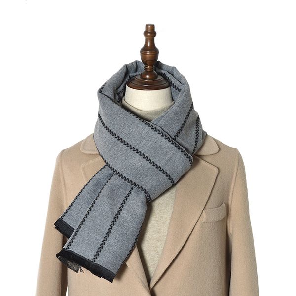 

2021 new winter scarves cashmere grid knit fringe stripe plover lattice design fashion business men warm scarf shawl l4ww, Blue;gray