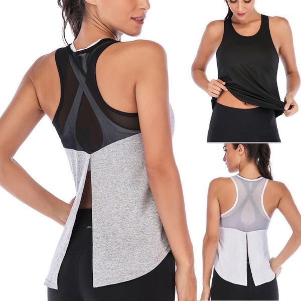 

running jerseys women fitness sports shirt sleeveless gymshirt vest athletic undershirt gym wear tank quick dry1, Black;blue