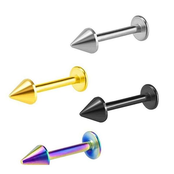 

ment 50pcs body jewelry -16g lip labret ring cheek bar lip piercing ear helix bar ear cartilage sqcaon homes2007, Black