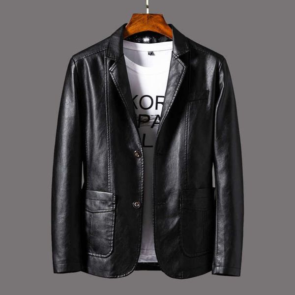 

leather autumn winter jacket suit collar motorcycle fashionable large men's coat, White;black