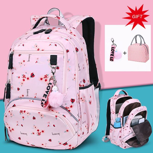 

large capacity schoolbag student school backpack floral printed primary school bags bookbags for teenage girls kds backpack c1019