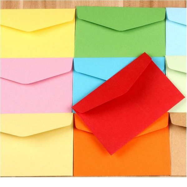 

100pcs/lot candy kraft paper 14 colors blank envelopes bank card envelopes greeting cards mini envelopes members sqchuu