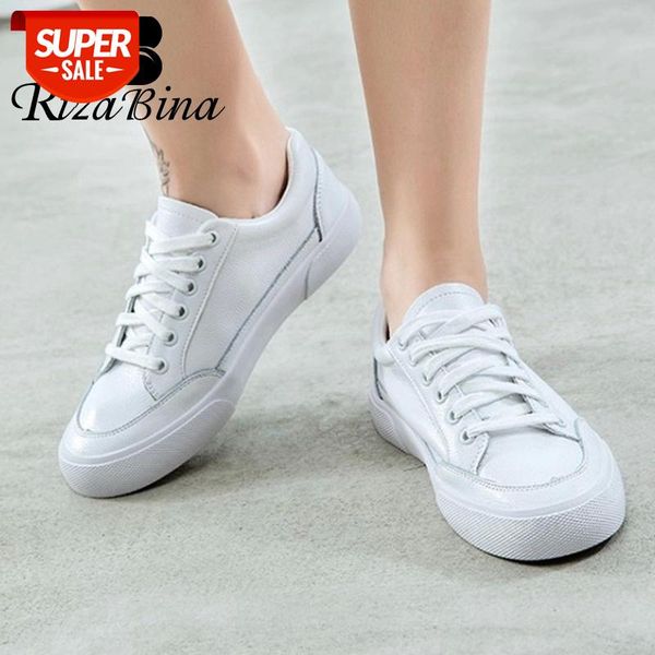 

rizabina new flats shoes woman genuine leather round toe lace up shoes women fashion casual women footwear size 35-40 #l61v