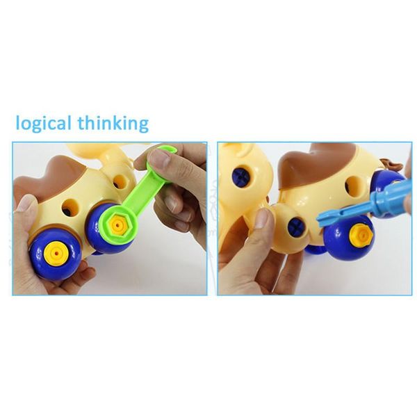 

children's building blocks toy diy disassembling jigsaw building assembled animal shape toys with tool clamp screwdriver wmtfaz yyyspor