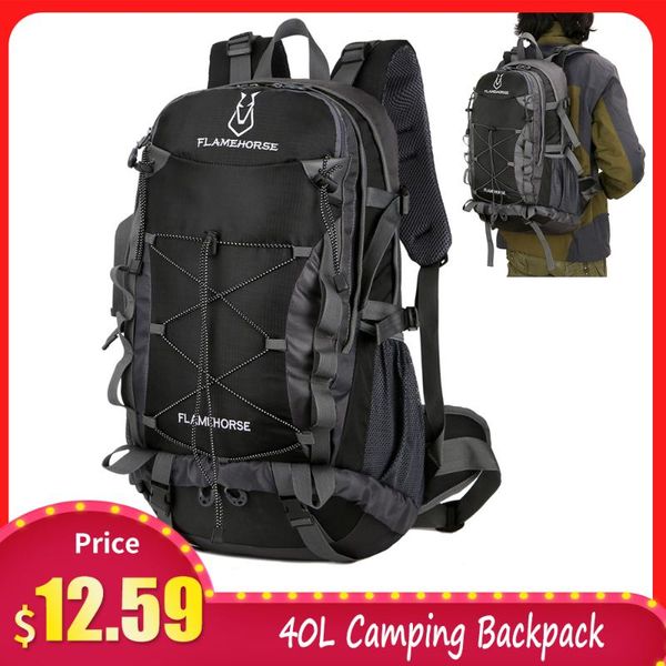 

outdoor bags 40l camping backpack men women water-resistant hiking sports climbing cycling running rucksack daypack