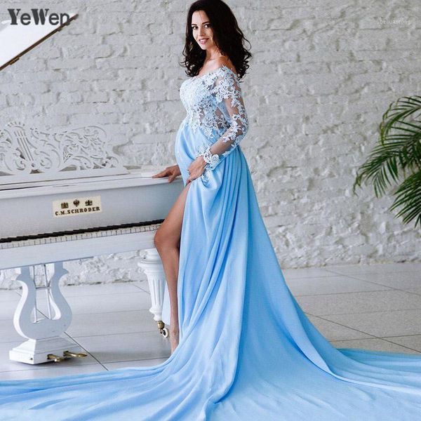 

1m train yewen a line evening dresses with slit v neck long prom dresses 2019 party gowns vestido de festa bride dress1, White;black