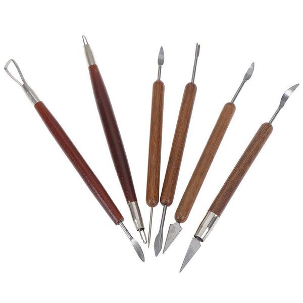 

6 pcs/set pottery ceramics tools polymer clay modeling tools wax carving sculpt tool 6 jllvkr