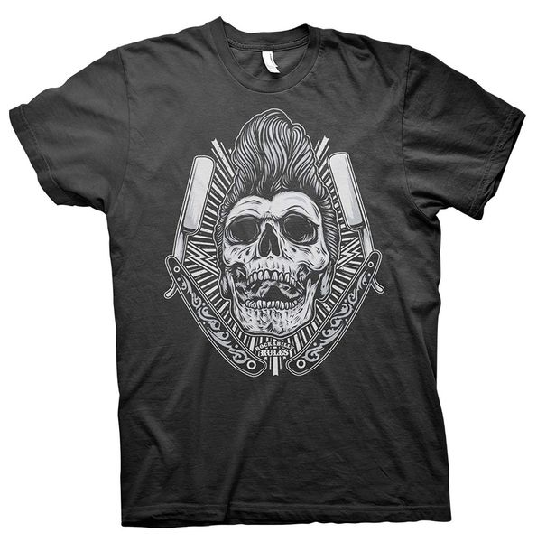 

sport rockabilly rules - skull head famous brand design summer new print man cotton fashion fashion tees