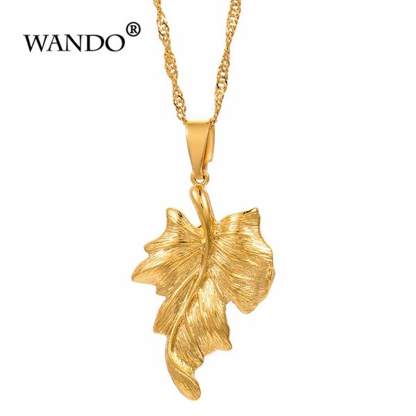 

pendant necklaces wando18k maple woman golden pendant, african jewelry trend jewelry, necklace, birthday party wedding gift for man and wome, Silver