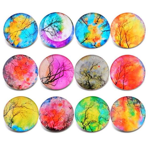 

10pcs/lot new glass snap jewelry tree of life mixed pattern snap buttons fit 18mm/20mm diy snap bracelet buttons jewel jlllgg