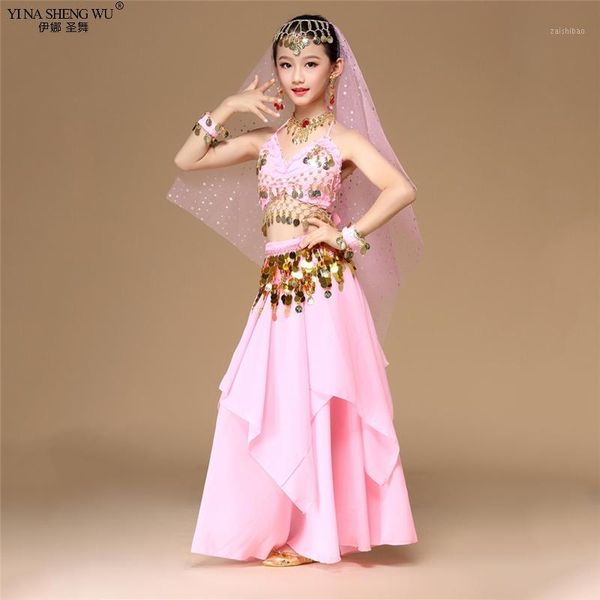 

grils belly dance costumes 2/3pcs set oriental dance costumes bellydance set girls egyptian bollywood kids belly dancing1, Black;red