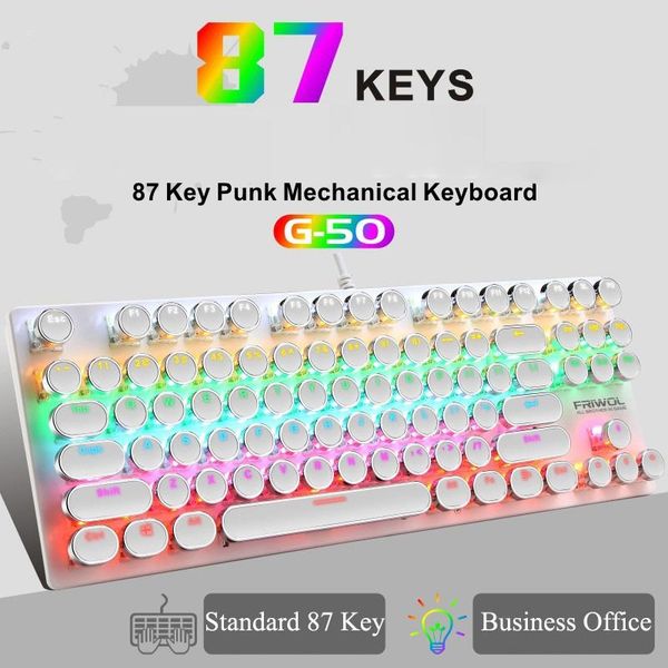 

gaming mechanical keyboard for gamer desknotebook pc 87 keys wired usb rgb backlit keyboard for e-sport gaming