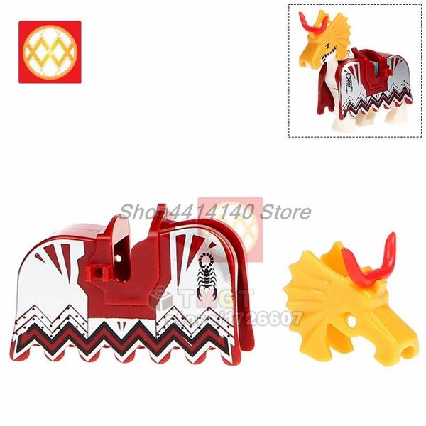 

different kinds of heavy war horse saddle medieval castle knights figures building blocks bricks toys for children wmtgbr